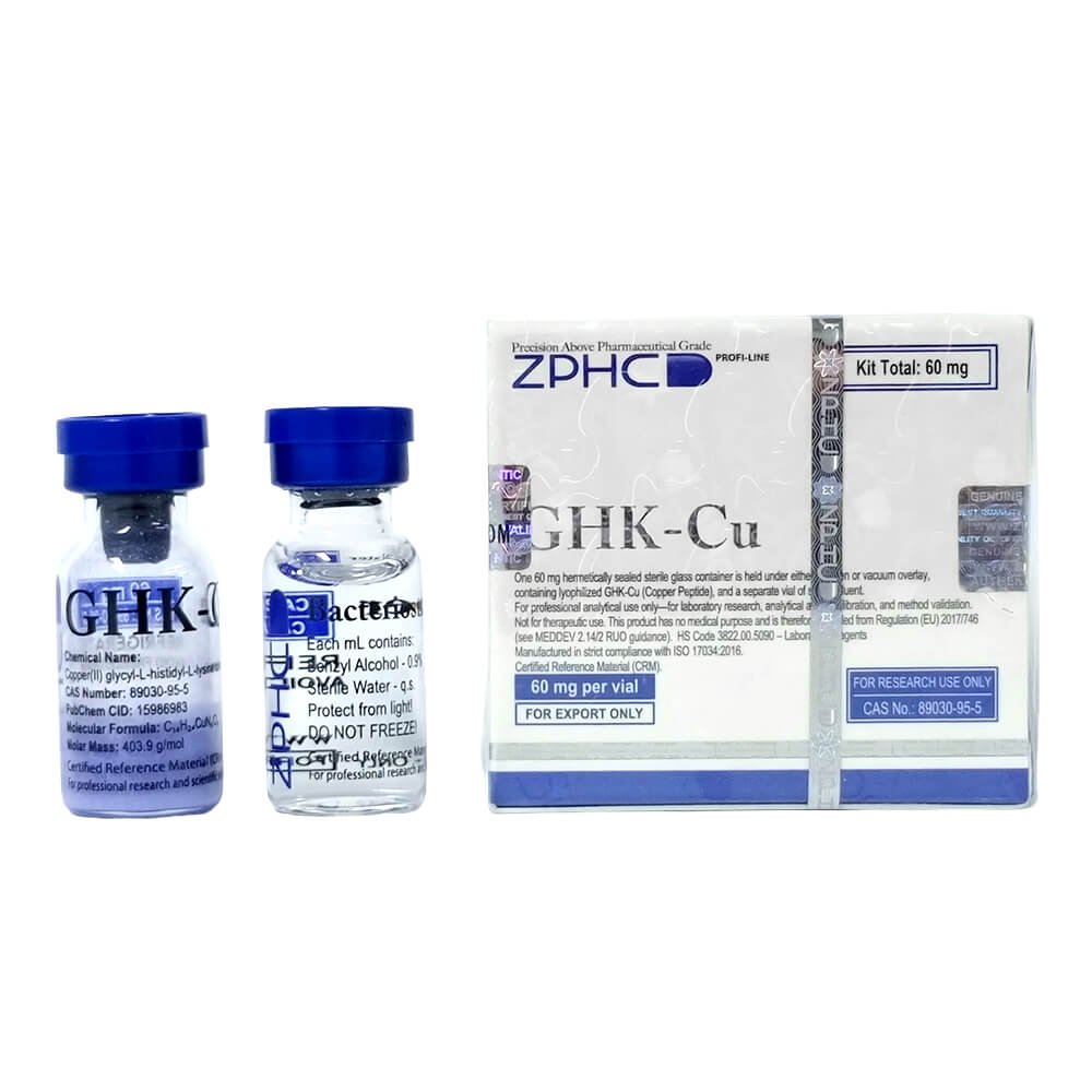 GHK-Cu 60mg Kit ZPHC (Lyophilized Peptide + Bacteriostatic Water) - Image 2