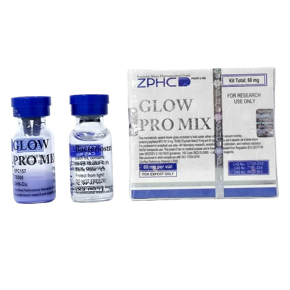 Glow Pro Mix 60mg ZPHC – (BPC-157 + TB-500 + GHK-Cu) - Image 2